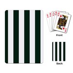 Vertical Stripes - White and Deep Green Playing Cards Single Design