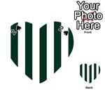 Vertical Stripes - White and Deep Green Playing Cards 54 (Heart)