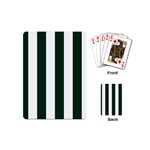 Vertical Stripes - White and Deep Green Playing Cards (Mini)