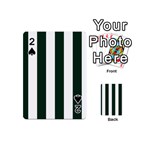 Vertical Stripes - White and Deep Green Playing Cards 54 (Mini)