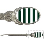 Vertical Stripes - White and Deep Green Letter Opener
