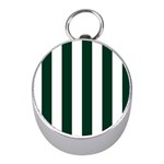 Vertical Stripes - White and Deep Green Silver Compass (Mini)