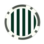Vertical Stripes - White and Deep Green Poker Chip Card Guard