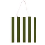 Vertical Stripes - White and Army Green Grocery Light Tote Bag