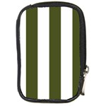 Vertical Stripes - White and Army Green Compact Camera Leather Case