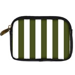 Vertical Stripes - White and Army Green Digital Camera Leather Case