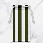 Vertical Stripes - White and Army Green Jewelry Bag