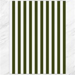 Vertical Stripes - White and Army Green Canvas 12  x 16 