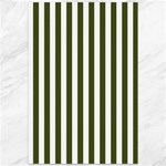 Vertical Stripes - White and Army Green Canvas 12  x 18 