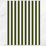 Vertical Stripes - White and Army Green Canvas 18  x 24 