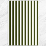 Vertical Stripes - White and Army Green Canvas 20  x 30 