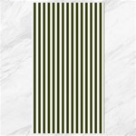Vertical Stripes - White and Army Green Canvas 40  x 72 