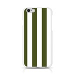 Vertical Stripes - White and Army Green Apple iPhone 6/6S Silicone Case (Transparent)