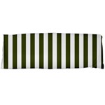 Vertical Stripes - White and Army Green Body Pillow Case (Dakimakura) (One Side)