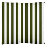 Vertical Stripes - White and Army Green Large Cushion Case (Two Sides)