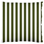 Vertical Stripes - White and Army Green Standard Flano Cushion Case (One Side)
