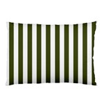 Vertical Stripes - White and Army Green Pillow Case (One Side)