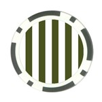 Vertical Stripes - White and Army Green Poker Chip Card Guard (10 pack)