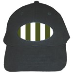 Vertical Stripes - White and Army Green Black Cap