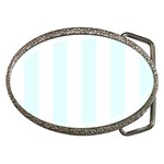 Vertical Stripes - White and Bubbles Cyan Belt Buckle