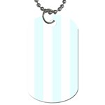 Vertical Stripes - White and Bubbles Cyan Dog Tag (Two Sides)