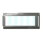 Vertical Stripes - White and Bubbles Cyan Superlink Italian Charm (9mm)