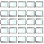 Vertical Stripes - White and Bubbles Cyan 9mm Italian Charm (25 pack)