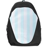 Vertical Stripes - White and Bubbles Cyan Backpack Bag