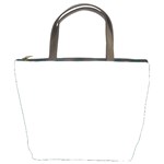 Vertical Stripes - White and Bubbles Cyan Bucket Bag