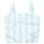 Vertical Stripes - White and Bubbles Cyan Full Print Recycle Bag (XL)