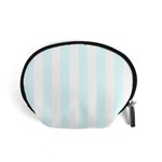 Vertical Stripes - White and Bubbles Cyan Accessory Pouch (Small)