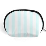 Vertical Stripes - White and Bubbles Cyan Accessory Pouch (Medium)