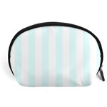 Vertical Stripes - White and Bubbles Cyan Accessory Pouch (Large)