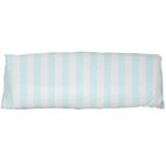 Vertical Stripes - White and Bubbles Cyan Body Pillow Case (Dakimakura) (One Side)