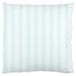 Vertical Stripes - White and Bubbles Cyan Large Cushion Case (One Side)