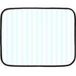 Vertical Stripes - White and Bubbles Cyan Fleece Blanket (Mini)