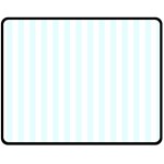Vertical Stripes - White and Bubbles Cyan Fleece Blanket (Medium) (One Side)