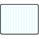 Vertical Stripes - White and Bubbles Cyan Double Sided Fleece Blanket (Medium) (Two Sides)