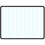 Vertical Stripes - White and Bubbles Cyan Double Sided Fleece Blanket (Large) (Two Sides)