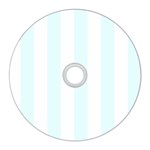 Vertical Stripes - White and Bubbles Cyan CD Wall Clock