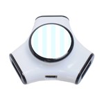 Vertical Stripes - White and Bubbles Cyan Portable USB Hub (One Side)