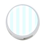 Vertical Stripes - White and Bubbles Cyan 4-Port USB Hub (Two Sides)