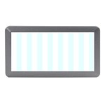 Vertical Stripes - White and Bubbles Cyan Memory Card Reader (Mini)