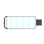 Vertical Stripes - White and Bubbles Cyan Portable USB Flash (Two Sides)
