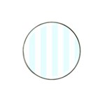 Vertical Stripes - White and Bubbles Cyan Hat Clip Ball Marker (10 pack)