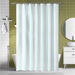 Vertical Stripes - White and Bubbles Cyan Shower Curtain 48  x 72  (Small)