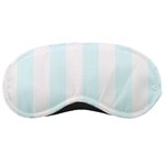 Vertical Stripes - White and Bubbles Cyan Sleeping Mask