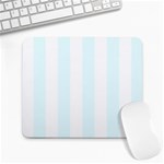 Vertical Stripes - White and Bubbles Cyan Large Mousepad