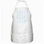 Vertical Stripes - White and Bubbles Cyan BBQ Apron