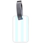 Vertical Stripes - White and Bubbles Cyan Luggage Tag (Two Sides)